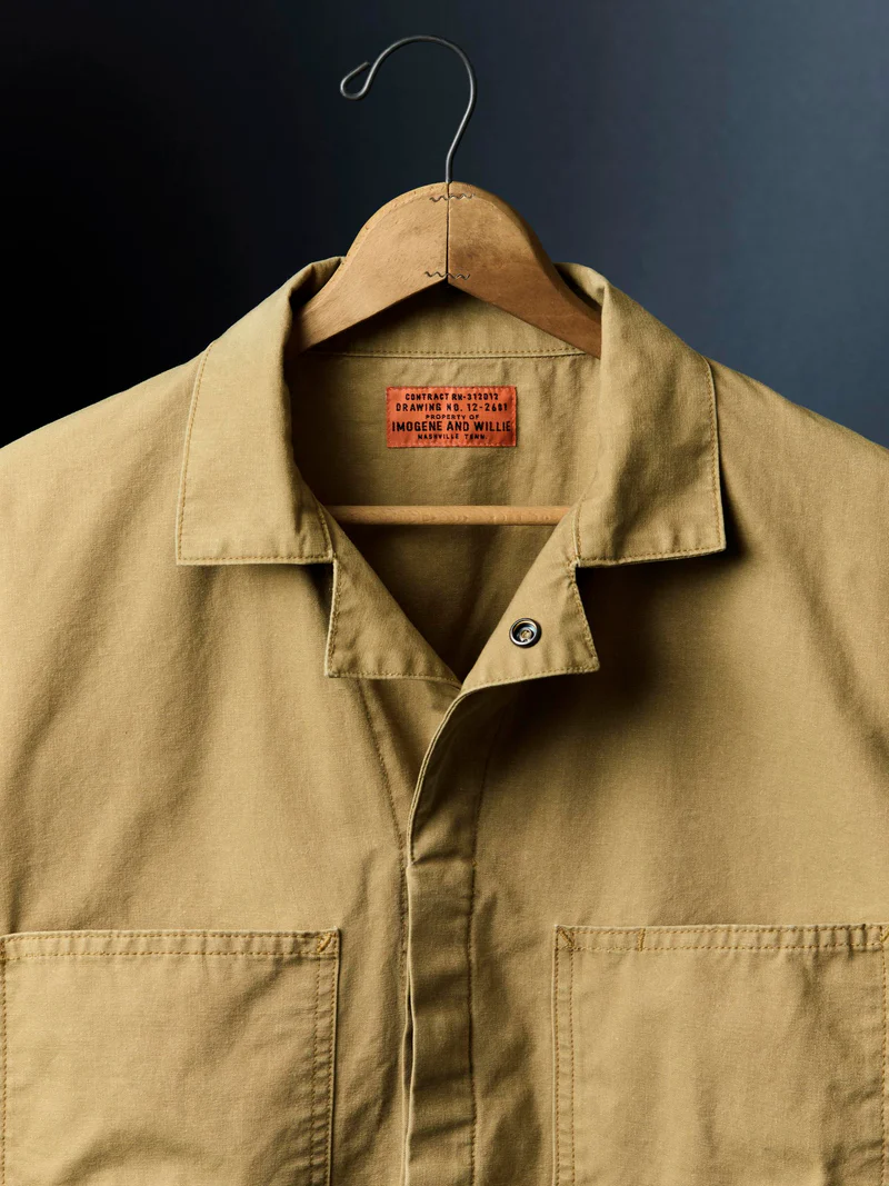 tracker jacket in washed khaki 2